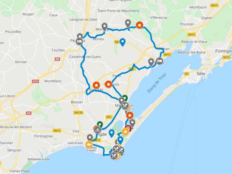 Carte vignobles du Languedoc