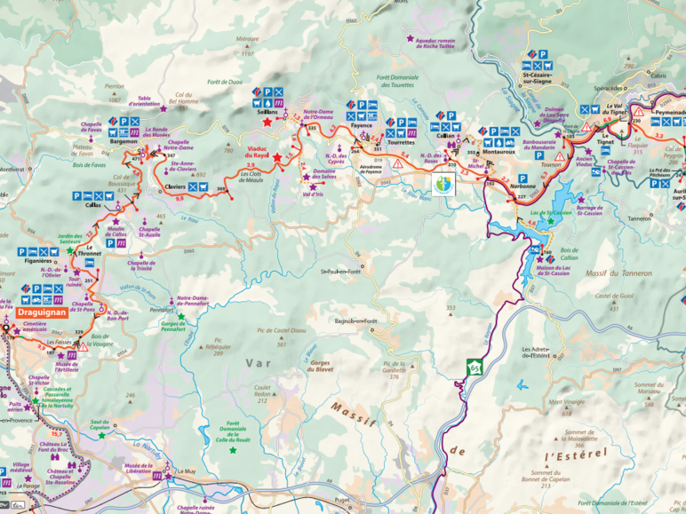 Map stage nº8: Draguignan - Cannes